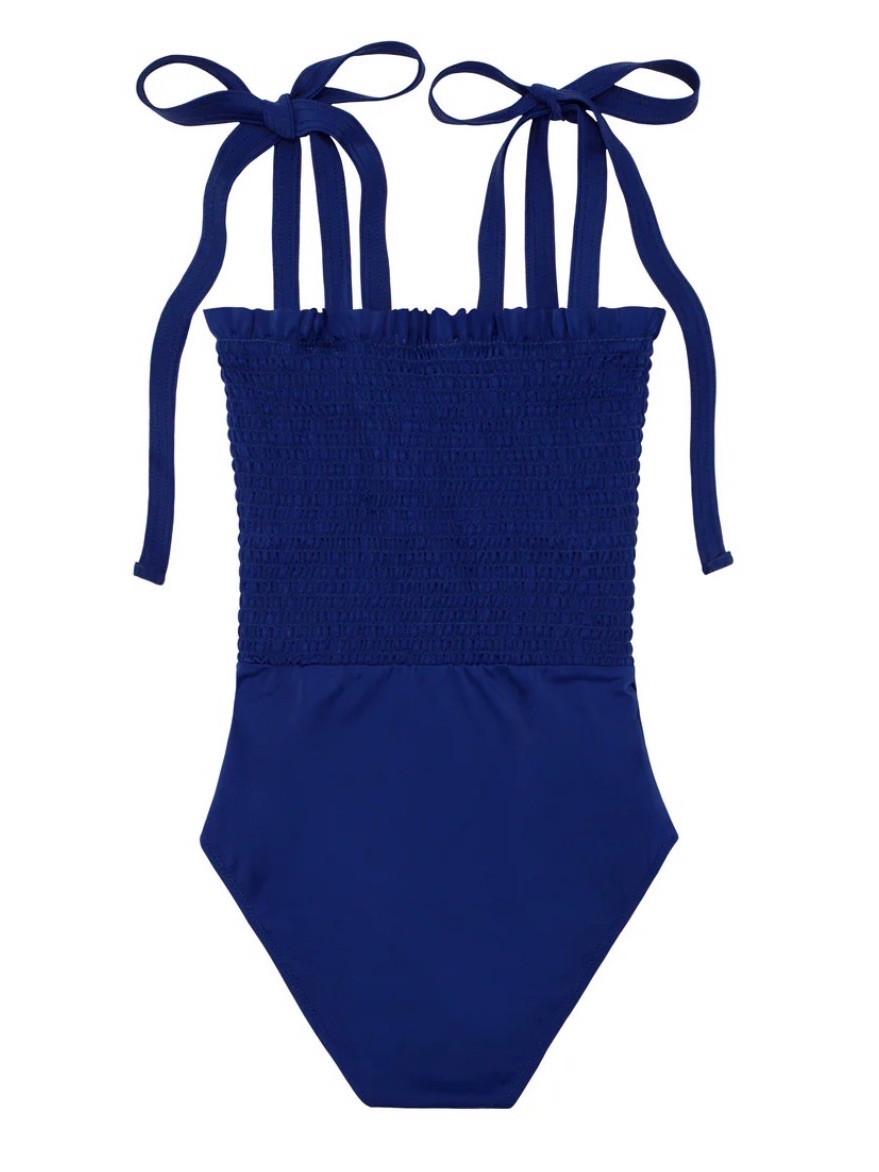 Minnow Women’s Smocked One Piece Swimsuit Navy Size Large